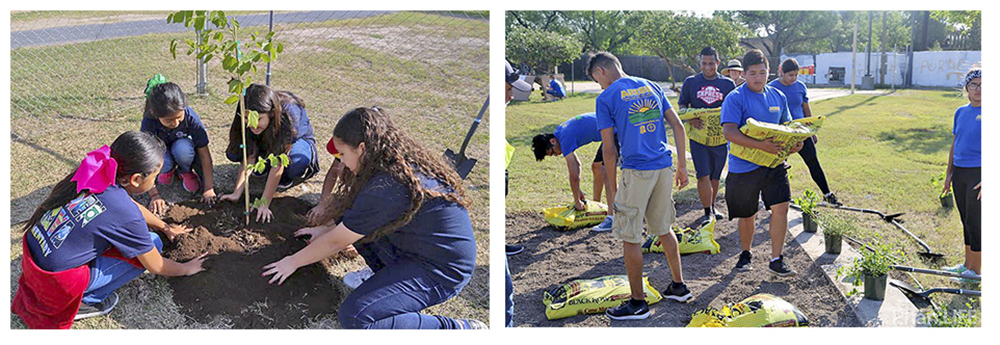 Pintan de verde Pharr, por el Día de la Tierra