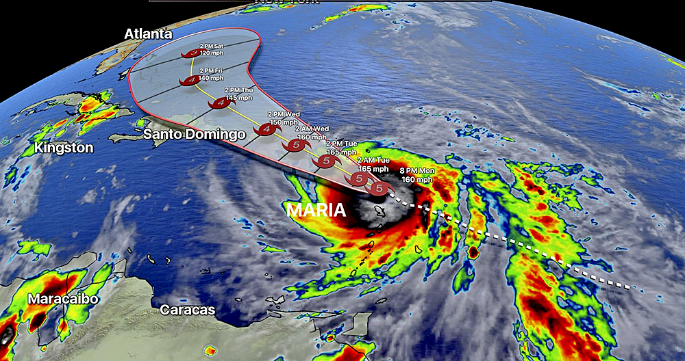 Huracán María recuperó categoría 5 rumbo a Puerto Rico tras devastar Dominica
