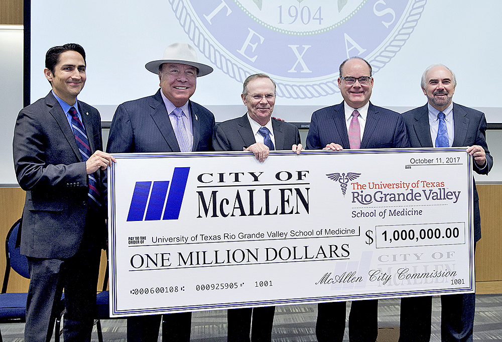 Recibe UTRGV un millón de dólares de la ciudad de McAllen
