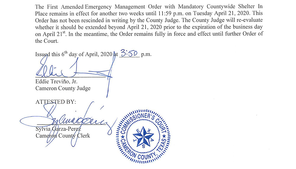 Extienden orden de permanecer en casa en Cameron