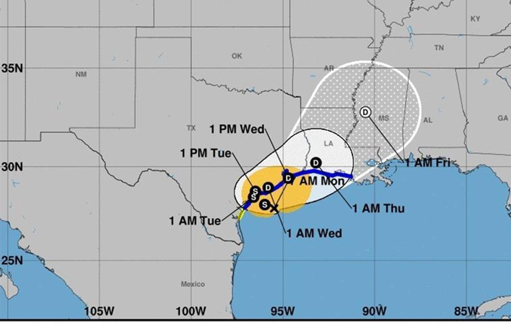 La tormenta tropical Beta cerca a la costa de Texas