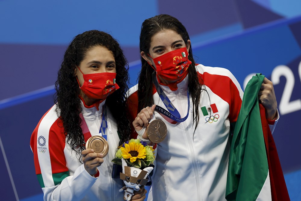 Bronce para las mexicanas Agúndez y Orozco en plataforma sincronizada