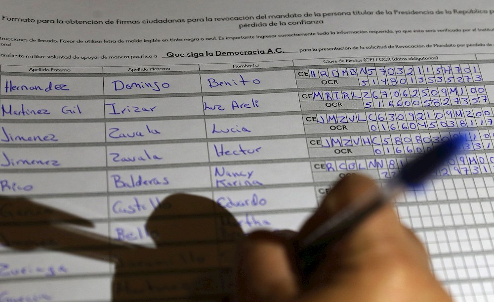 Vence el plazo en México para entregar las firmas para revocar al presidente