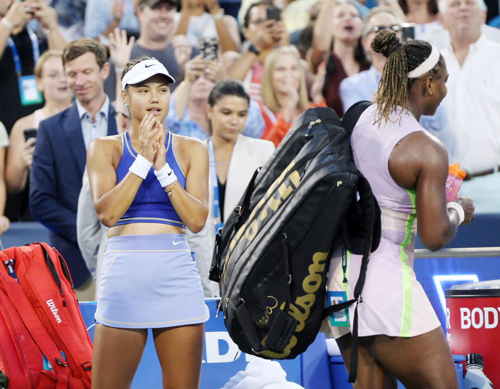 Serena Williams cae ante Raducanu y se despide de Cincinnati