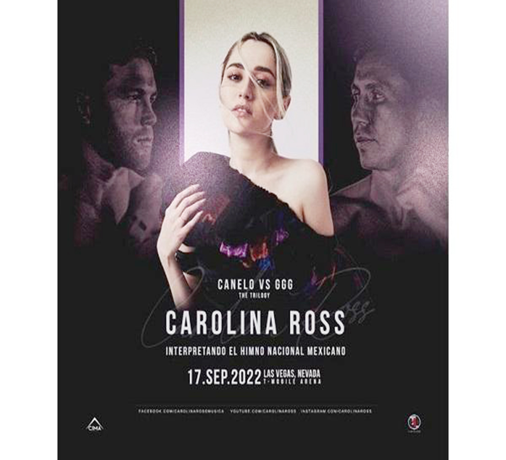 Carolina Ross cantará el Himno de México en pelea de El Canelo vs. Golovkin