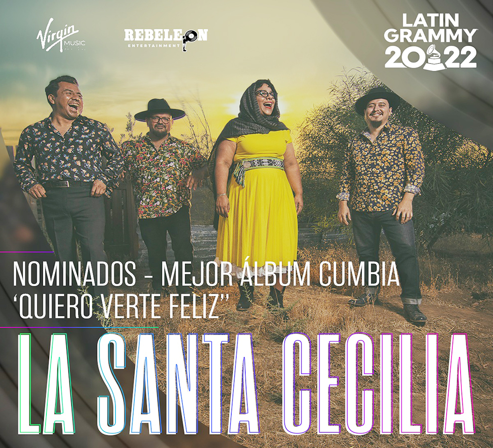 LA SANTA CECILIA NOMINADA A MEJOR ÁLBUM DE CUMBIA/VALLENATO EN LOS PREMIOS GRAMMY LATINO 2022