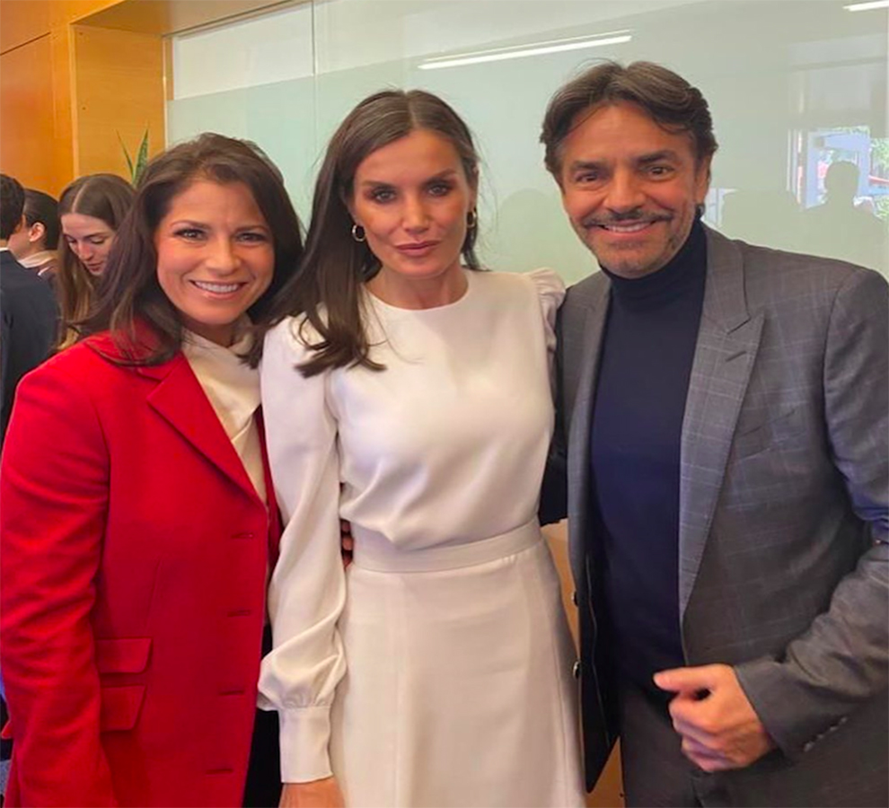 Kate del Castillo y Eugenio Derbez se reúnen con la reina Letizia en Los Ángeles
