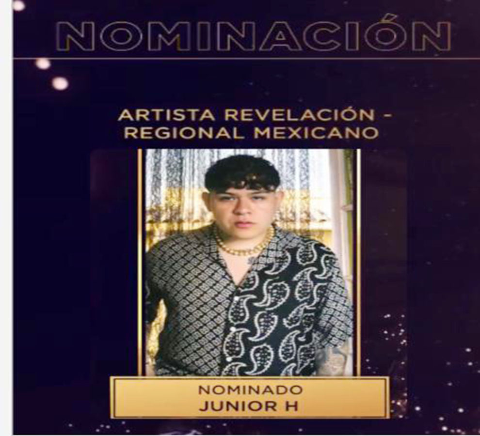 Junior H celebra su primera nominación al Premio Lo Nuestro