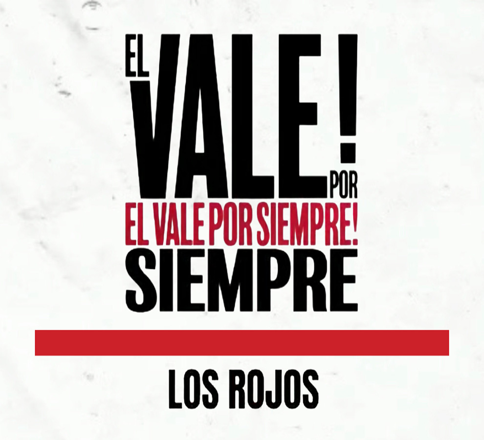 Los Rojos cantan “El Vencedor” junto a Valentín Elizalde