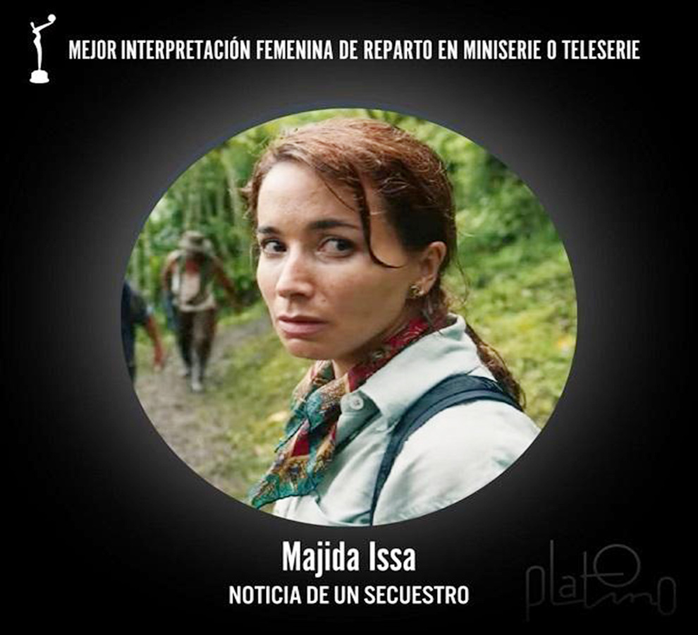 Feliz actriz colombiana Májida Issa por su nominación a los Premios Platino por “Noticia de un Secuestro”