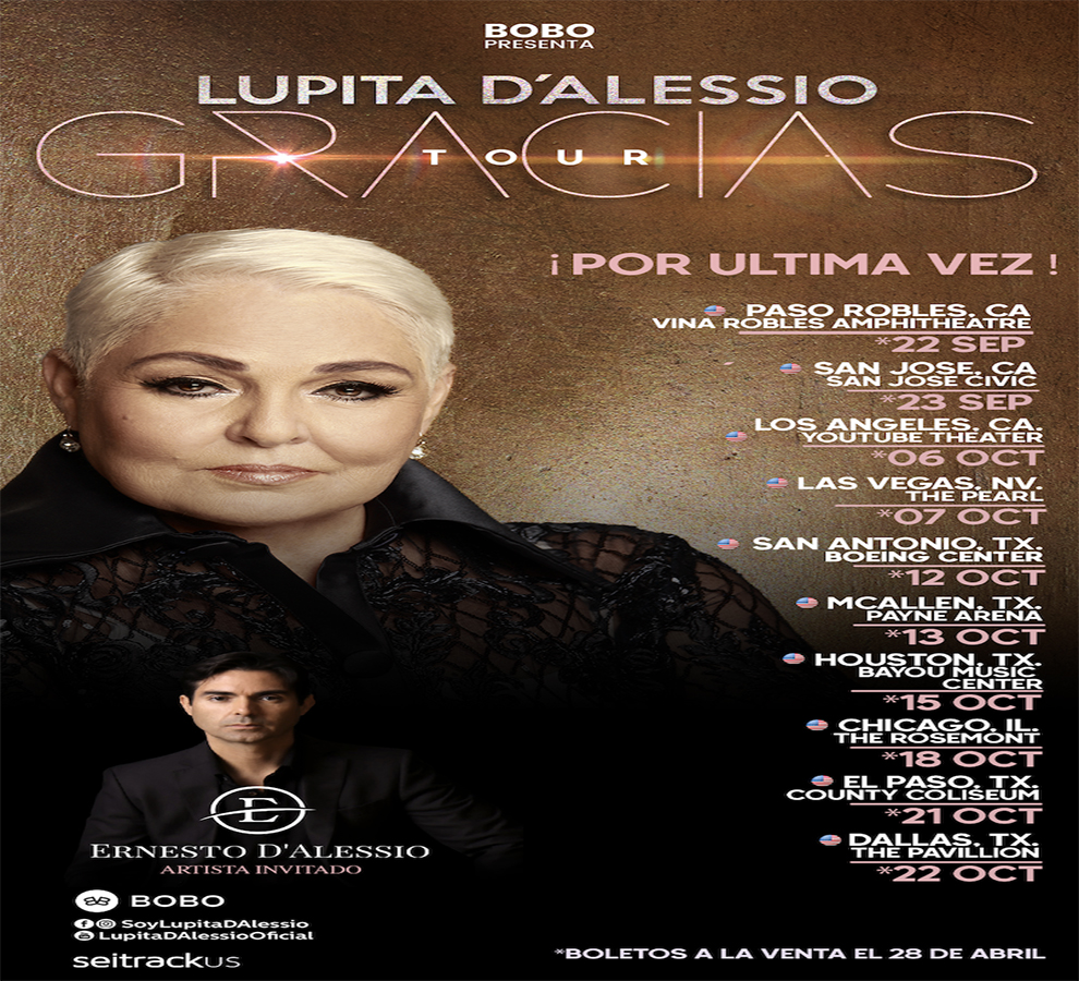 LUPITA D´ALESSIO se despide de Estados Unidos  con su gira “Gracias”