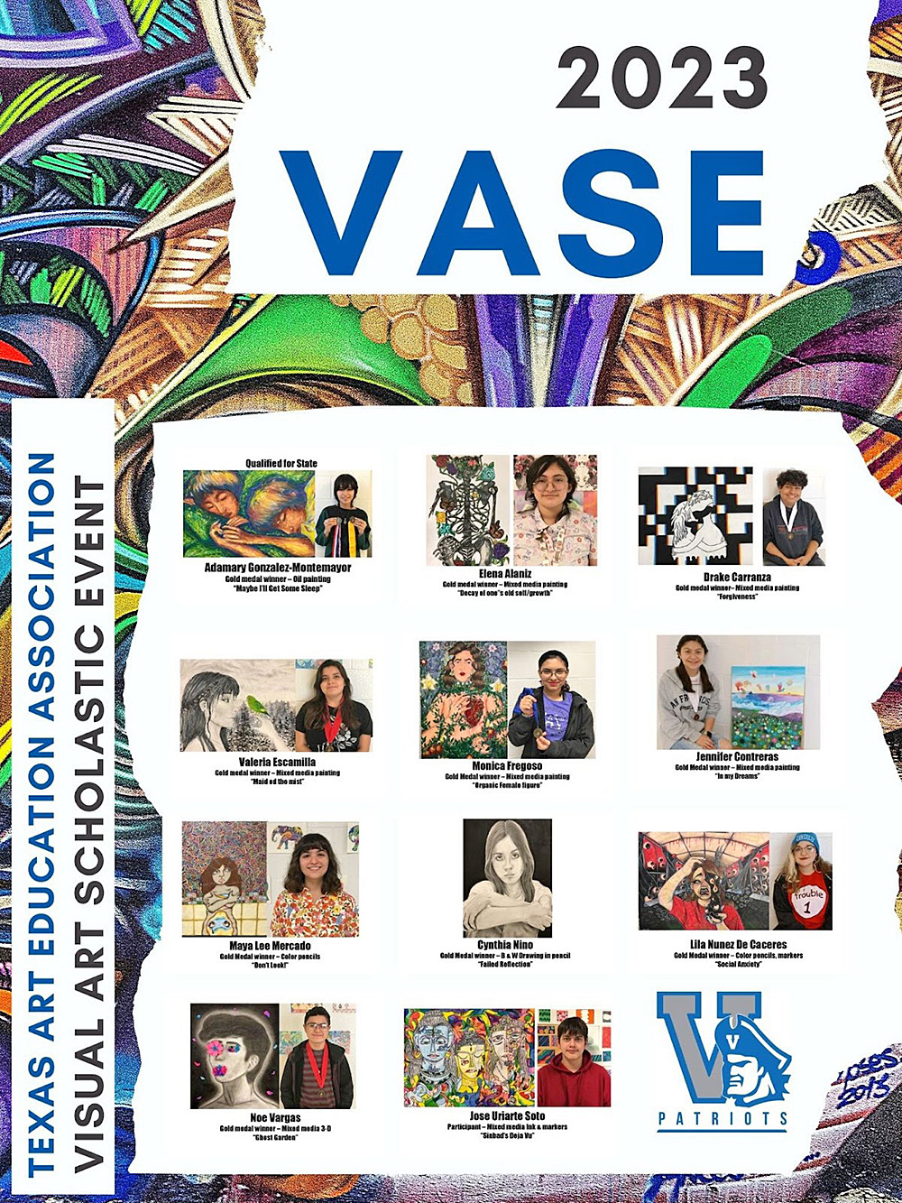 Estudiantes de arte de VMHS VASE traen a casa medallas de oro