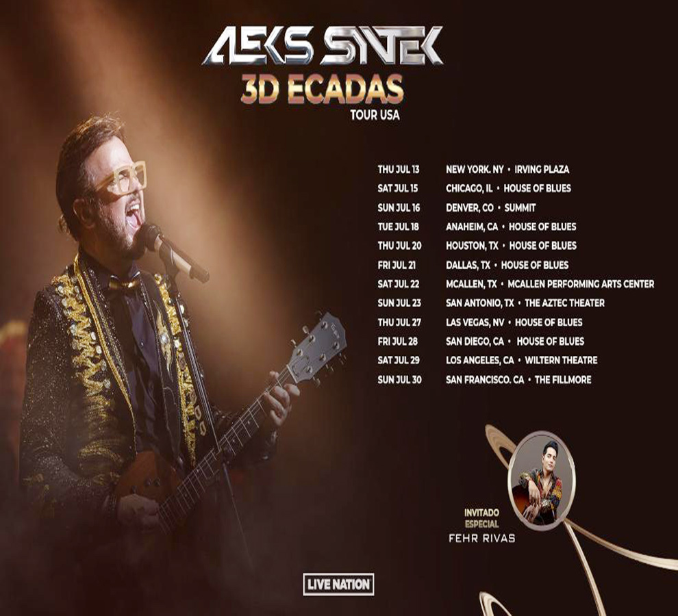 Aleks Syntek celebrará tres décadas de trayectoria con gira por Estados Unidos