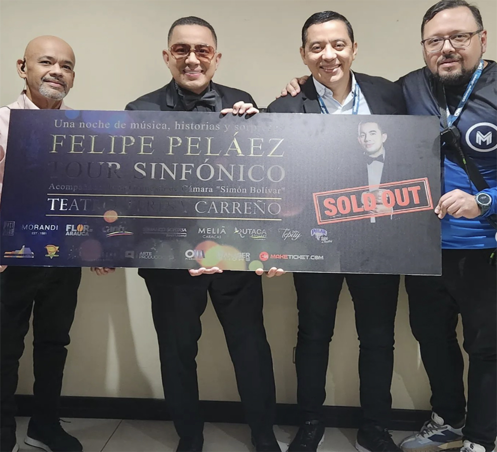 Felipe Peláez hace historia como el primer artista vallenato en agotar las entradas del teatro Teresa Carreño de Venezuela
