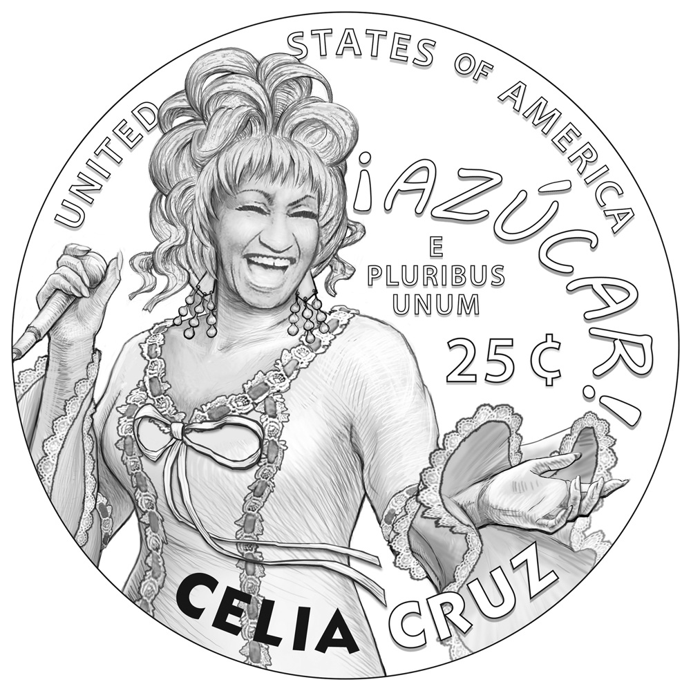 Celia Cruz y su grito “¡Azúcar!” inmortalizados en una moneda de 25 centavos de dólar