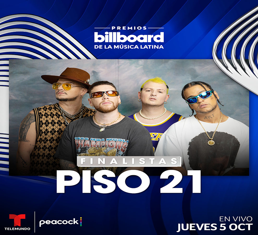 PISO 21 recibe dos nominaciones a los Premios Billboard de la Música Latia 2023