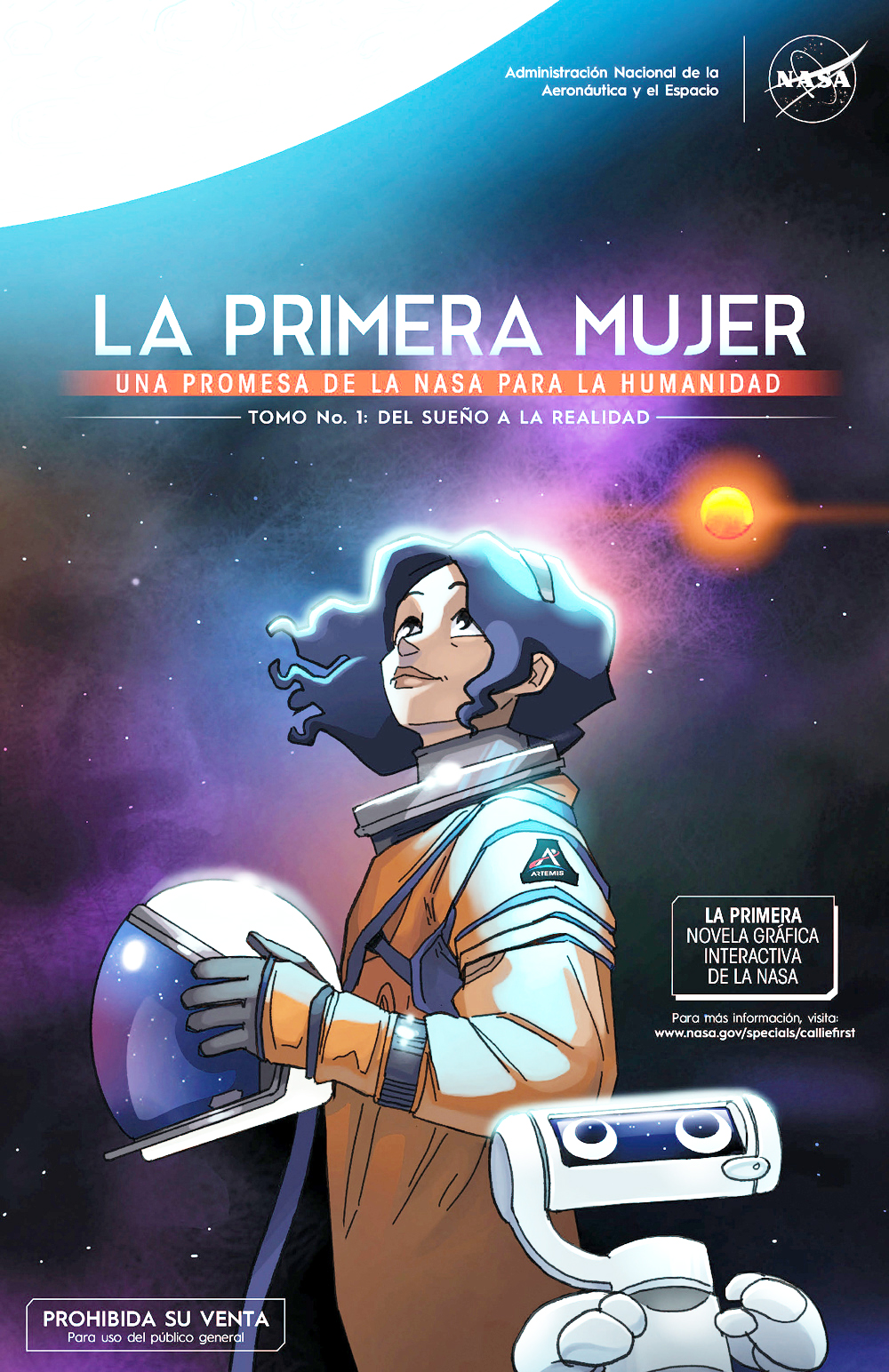 Callie Rodríguez, la primera mujer que camina por la Luna en caricatura de la NASA