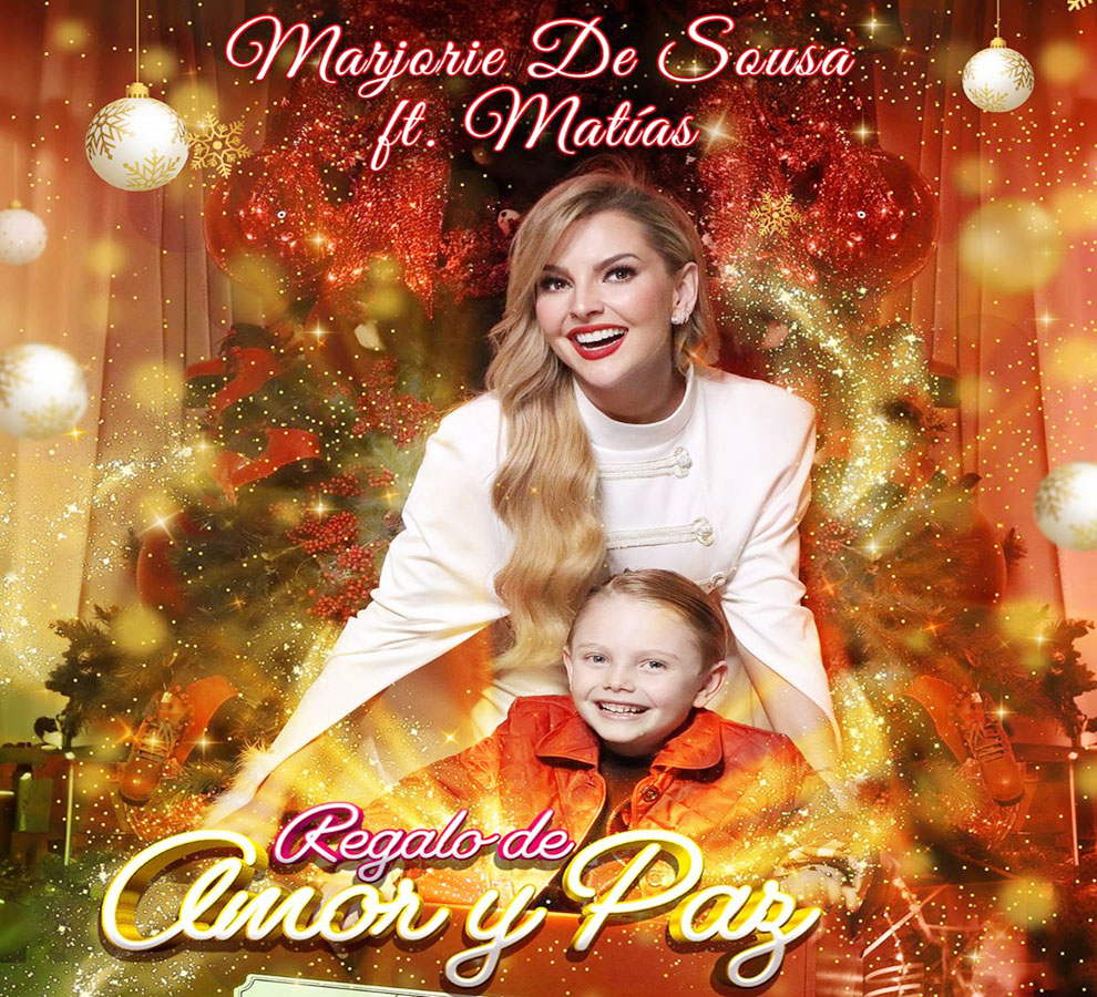Marjorie De Sousa y su hijo Matías hacen dupla para cantar “Regalo de amor y paz”