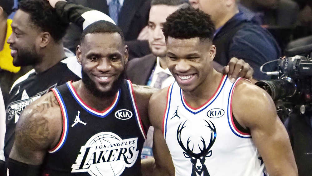 LeBron James y Giannis Antetokounmpo lideran las votaciones de los fans para el All-Star