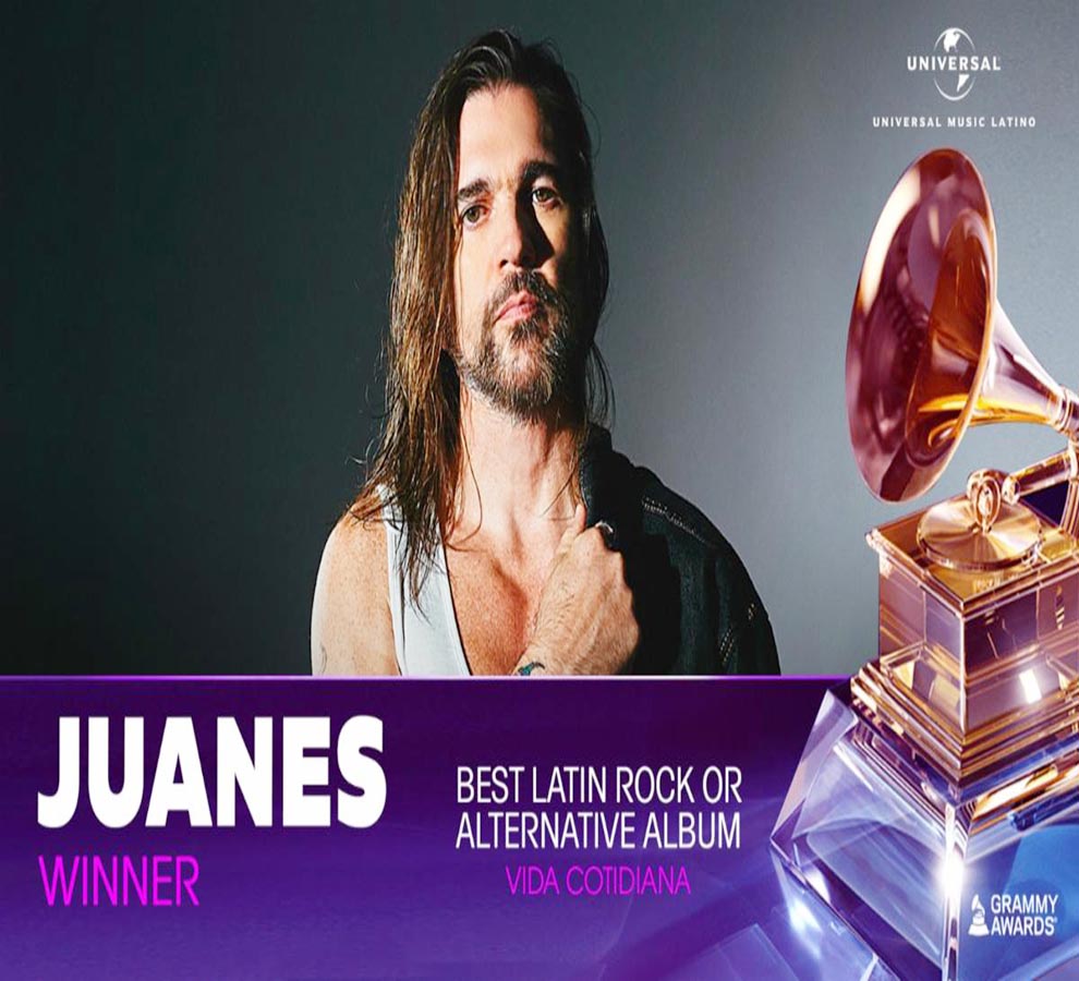 JUANES GANA EL GRAMMY POR   “Mejor Álbum de Rock Latino o Alternativo”