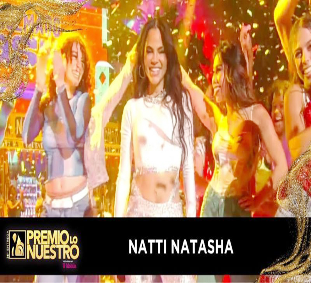Cierre electrizante de Natti Natasha en Premio Lo Nuestro con fiesta dominicana 