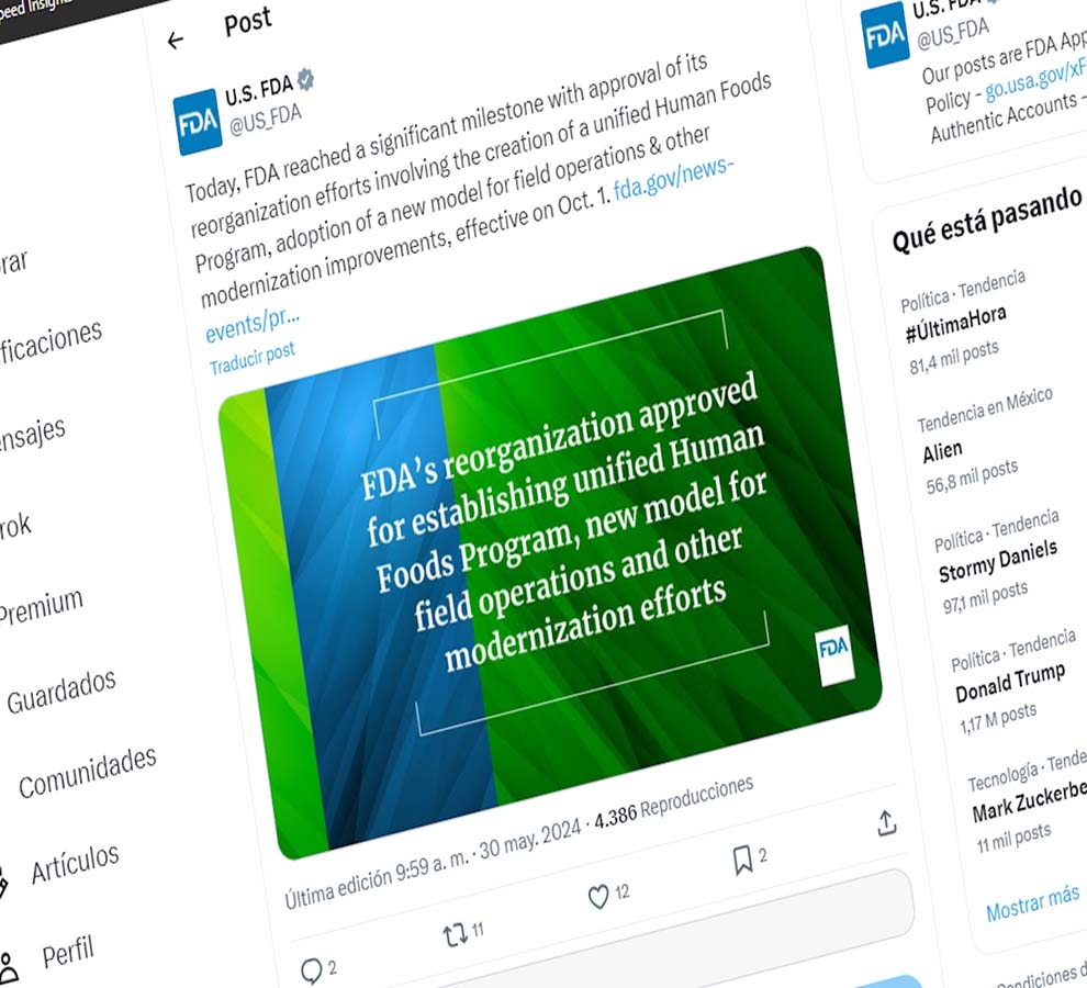 FDA aprueba una reorganización para fortalecer la supervisión alimentaria