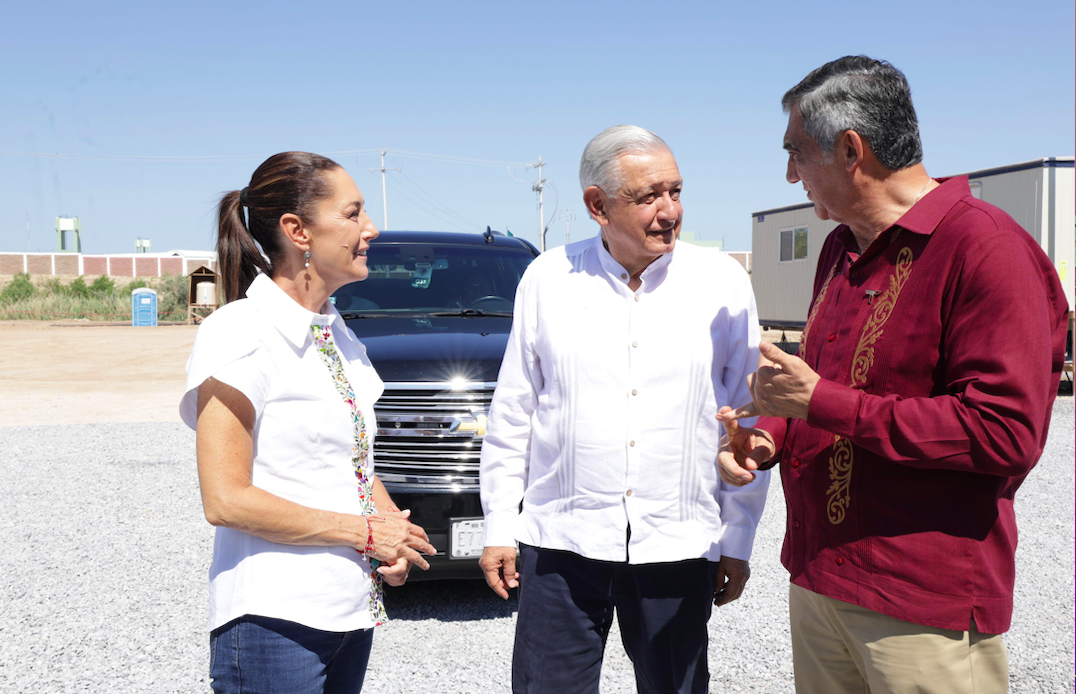 Reunión del presidente López Obrador, la presidenta electa Claudia Sheinbaum y el gobernador Américo Villarreal