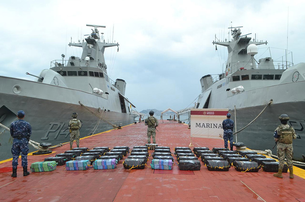 La Marina mexicana localiza 1.500 kilos de cocaína en costales a la deriva en el mar