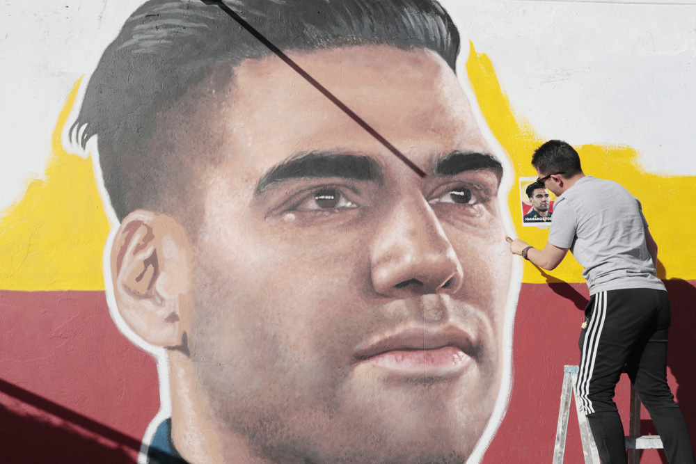 Un mural de Falcao engalana el estadio El Campín de Bogotá, la nueva casa de ‘El Tigre’
