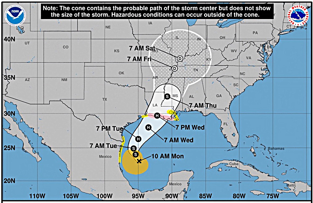 Alerta en costa texana por Francine