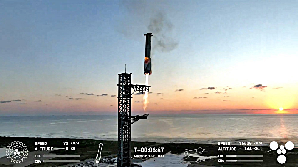 SpaceX prueba con éxito su Starship y captura la primera fase