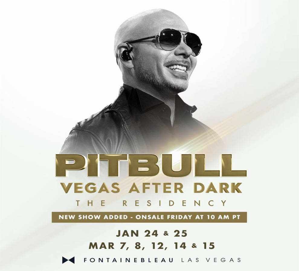 Pitbull agrega nueva fecha a su residencia en Las Vegas