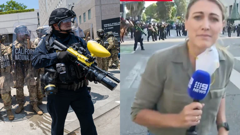 Reportera australiana recibe impacto de bala de goma durante protestas en Los Ángeles