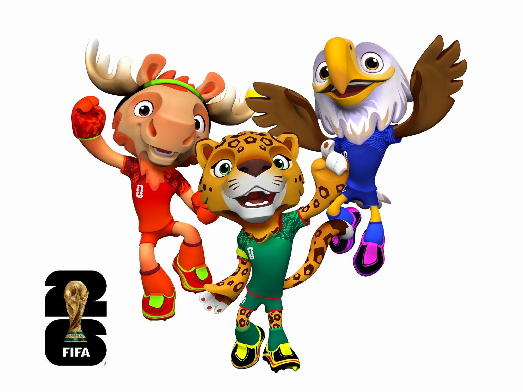 La FIFA presenta a Maple, Zayu y Clutch, las mascotas oficiales del Mundial 2026