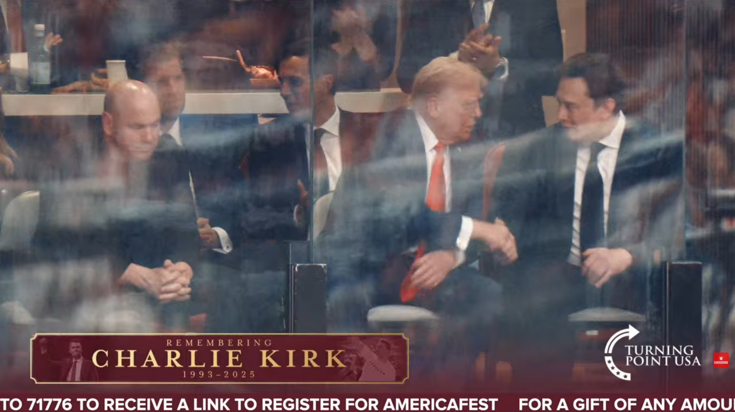 Donald Trump y Elon Musk se reencuentran y se dan la mano en el funeral de Charlie Kirk