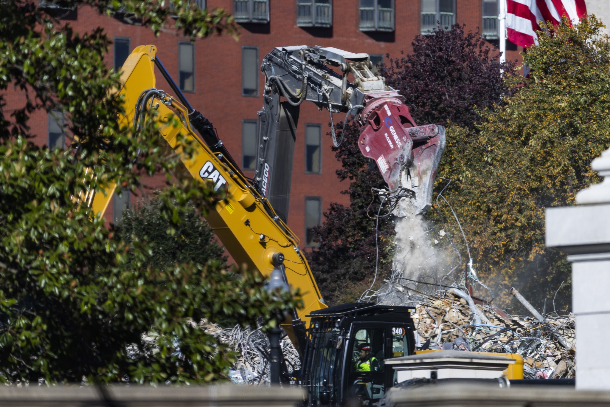 Demolida por completo el Ala Este de la Casa Blanca para construir el salón de Trump